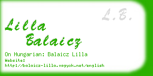 lilla balaicz business card